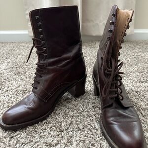 Elegant Brown Leather Women's Boots